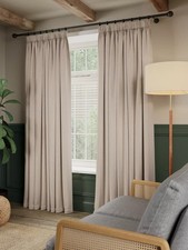 John Lewis Brushed Herringbone Blackout Pencil Pleat Curtains W228x228cm