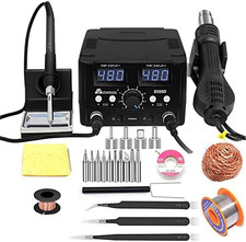 2 IN 1 750W LED Digital Soldering Station Hot Air Gun Rework Station Electric So