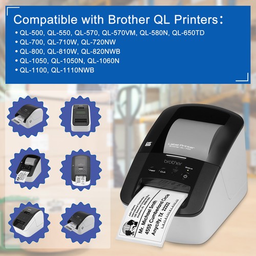 DK-2205 2.4 in x 100 ft Continuous Labels Used with Brother QL Printer 2Rolls - Picture 4 of 6