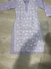 Purple Embroidered Kurta Women's Size 38 Kurtas/Kurti Traditional Indian Fashion