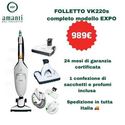 VORWERK Folletto VK220S Komplett Staubsauger Modell EXPO 36 Monate Garantie - Bild 1 von 4