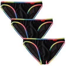 3-Pack Mens Bikini Briefs Underwear Panties Mesh Bulge Pouch Underpants
