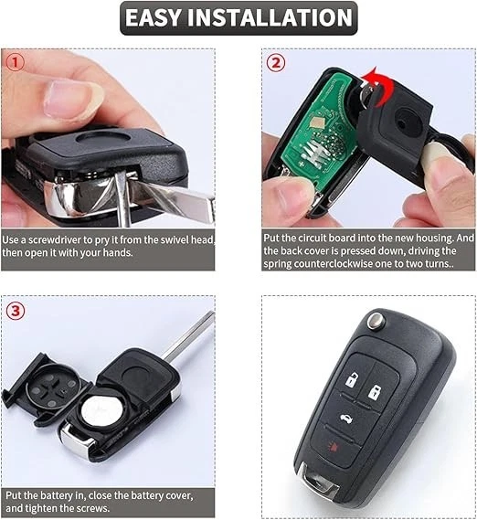 10-15 CAMARO Z28 SS, 10-17 EQUINOX Llavero 4 Botones Mando a Distancia Estuche Kit de Reparación 95631 Foto 3 de 4