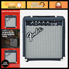 10-Watt Electric Guitar Amplifier, Compact Practice Amp, Black/Silver, Great Sou