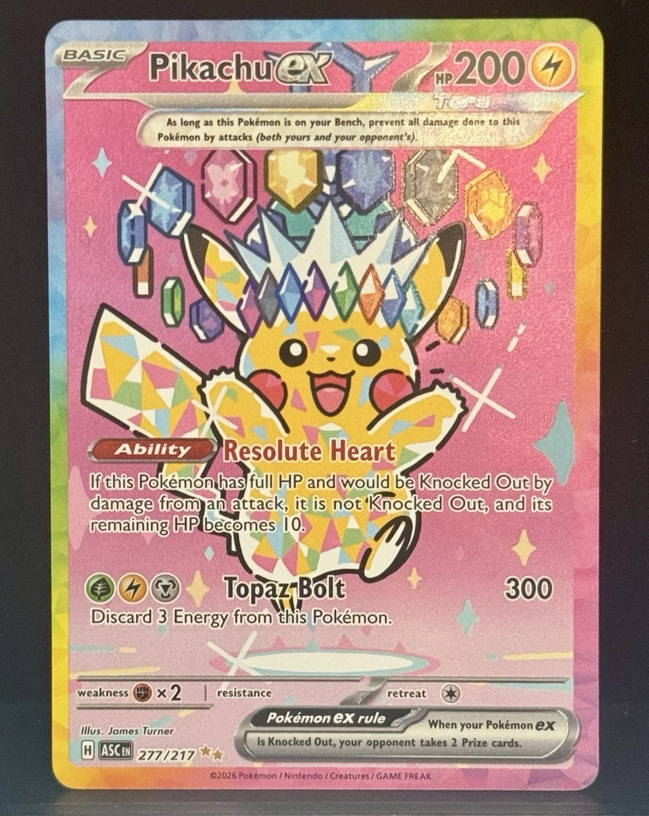 Pikachu EX Ascended Heroes SIR Special Illustration Rare Pokemon 277/217 ⚡️