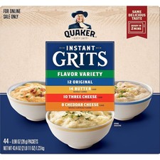 Quaker Instant Grits 4 Flavor Variety Pack 0.98oz 44 Count Pk of 1 free delivery