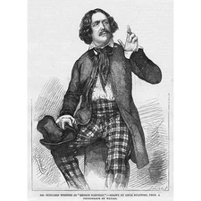 THEATRE Mr Benjamin Webster as George Darville - Antique Print 1857