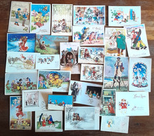 LOT N°2 CPA Lot 28 Cartes Voeux Années 50  Les personnages G. Bouret etc.