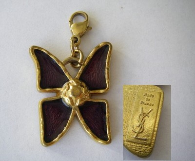 Sehr schöner Taschenschmuck / Charm Schmetterling von YVes Saint Laurent Anhänger Nr. 261