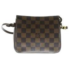 LOUIS VUITTON Truth Makeup Damier PVC Mini Handbag Pouch Gold Hardware Brown N51