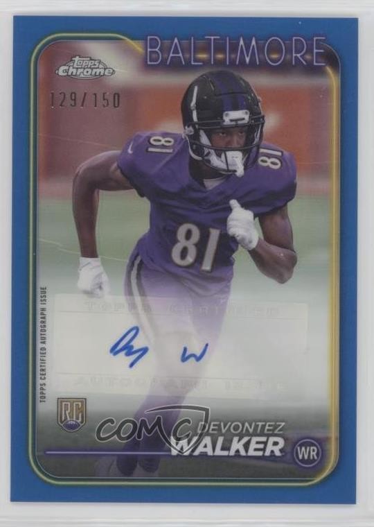 2024 Topps Chrome Rookie Blue Refractor 129/150 Devontez Walker Auto RC 0v82