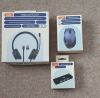 Logik LUSBHS24 headset, Wireless mouse & 4 port usb hub