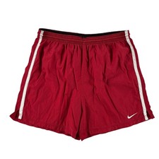 Vintage Y2K Nike Silver Tag Mens Nylon Running Shorts - Red White Stripe - Large