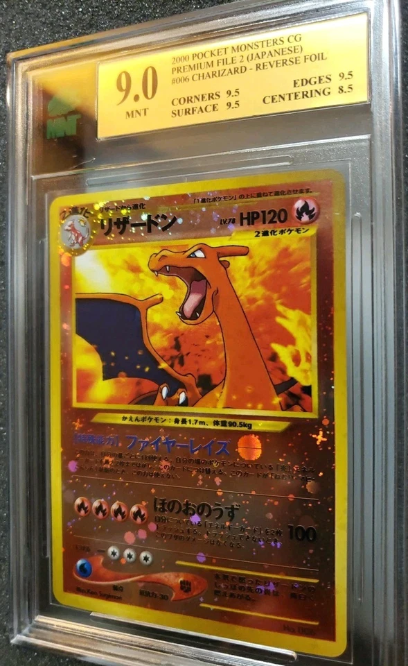 2000 Pokemon Charizard Japanese Neo 2 #006 Promo Rev Foil MNT 9 Mint W/Subgrades - Image 3 of 4