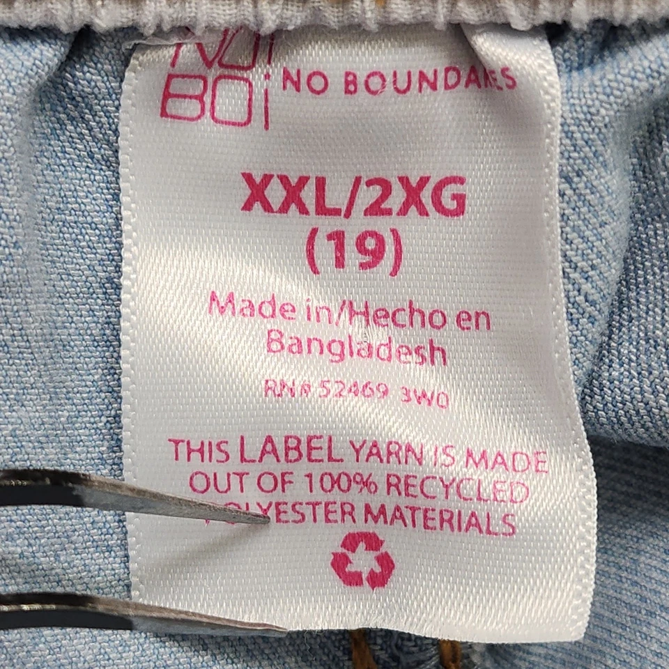 Pantalones Cortos No Boundaries Mujer XXL (19) Juniors Azul Tiro Alto Volantes Cintura Puños Foto 3 de 4