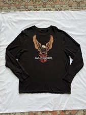 Vintage Harley-Davidson Black Long Eagle Graphic Size XL
