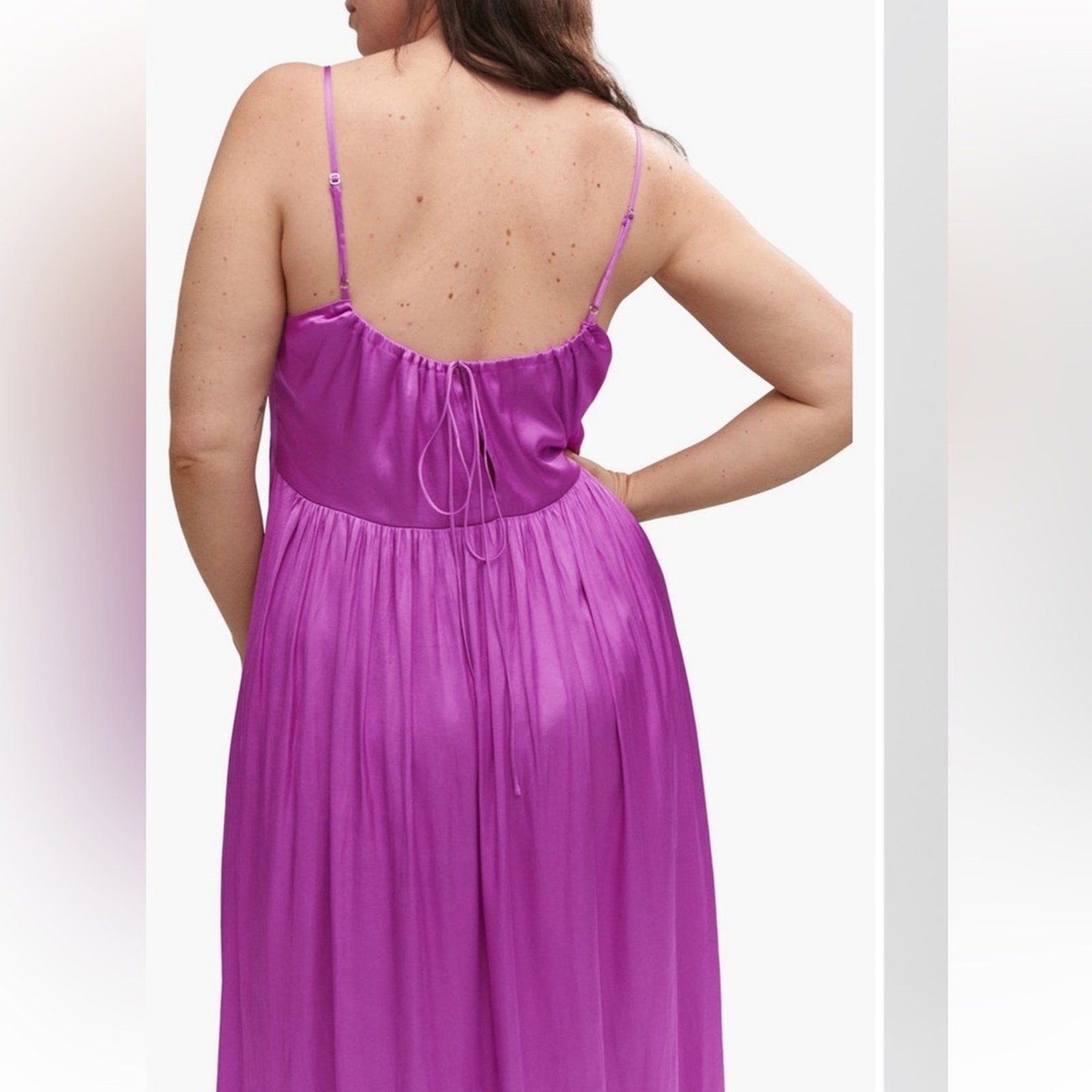 Mango Scoop Neck Satin Dress - image 4