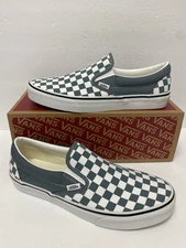 VANS M11 Slip On Skate Shoes Checkered Stormy Weather Blue White New In Box!