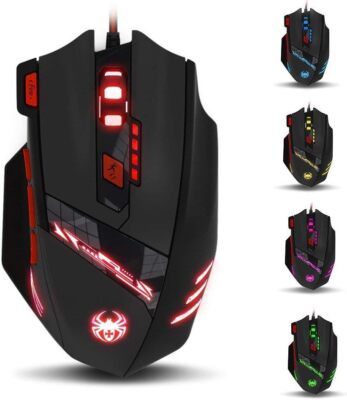 zelotes T90 Gaming Maus 9200 DPI 8 Programmierbare Tasten Multi-Modi LED