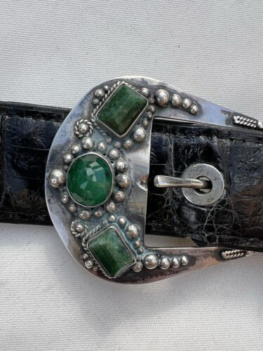 Vintage Croco - Gürtel mit Smaragden (Ibiza 1982)