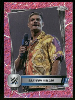 2025 Topps Chrome WWE Grayson Waller #13 Pink Shimmer Refractor
