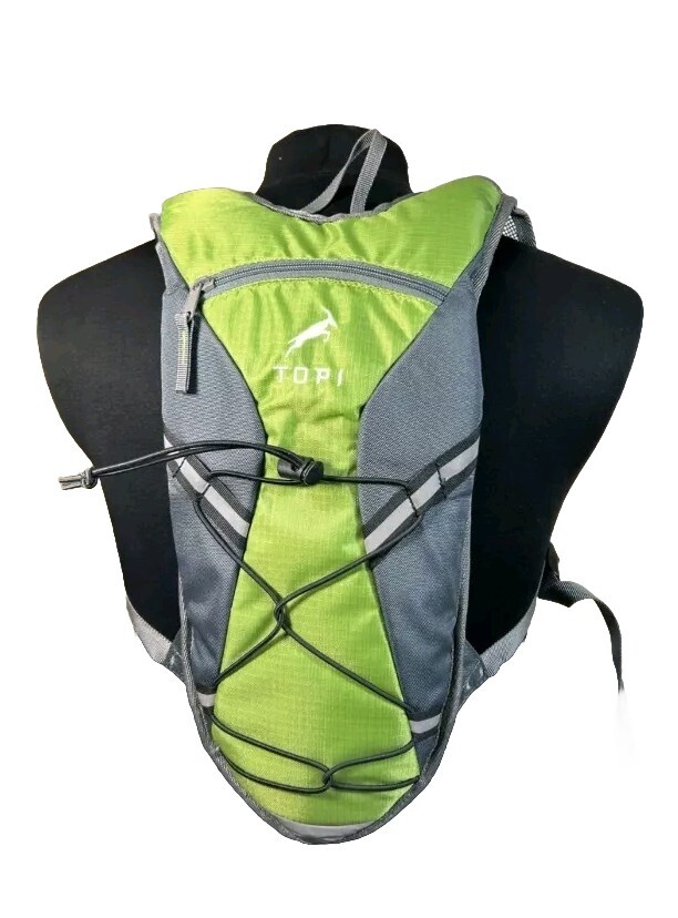 Topi Hydration Green/Grey Adjustable Straps 2L Backpack Hiking