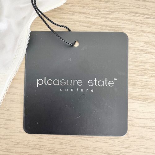 Pleasure State Faery Thong Size M Ecru Black Low Rise Silk Blend New - Picture 3 of 7