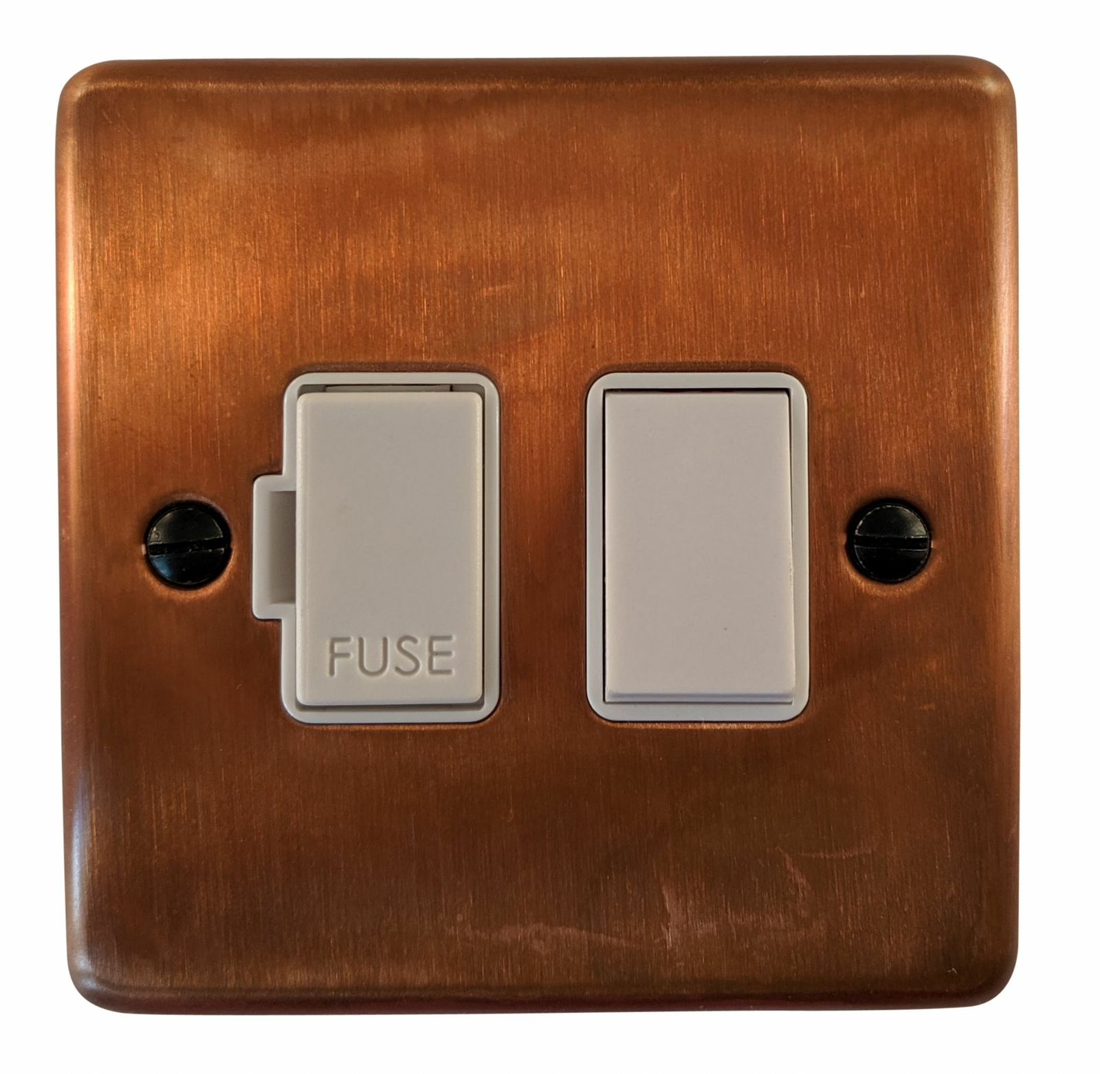 G&H CTC57W Standard Plate Tarnished Copper 1 Gang Fused Spur 13A Switched