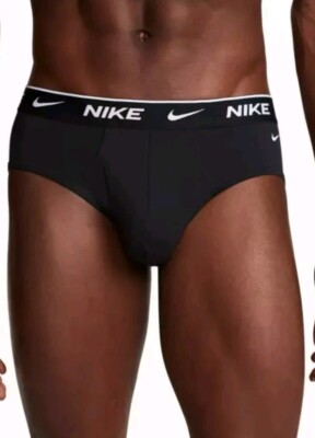 New Men's NIKE  Black Dri Fit Cotton Blend Briefs Size L 