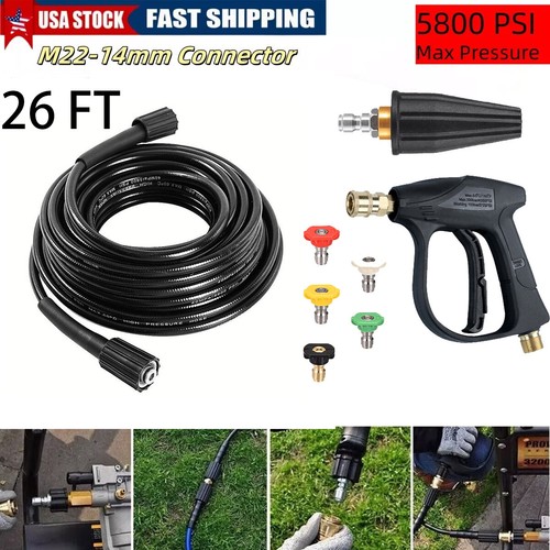 Tubo alta pressione 50FT/33FT/26FT + ugello rotante + kit pistola ad acqua ad alta pressione - Foto 27 di 42