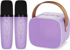 Wowstar Karaoke Macchina Bambini con 2 Microfoni Wireless, Altoparlante Bluetooth Portatile