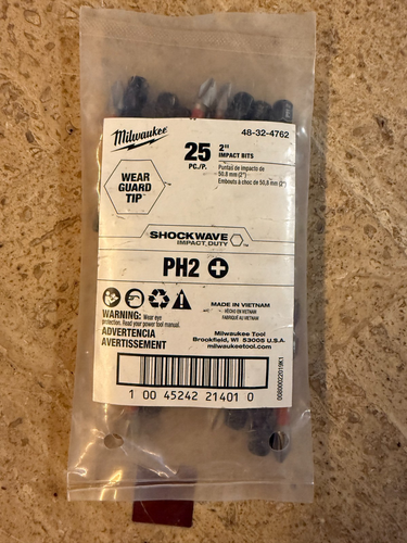 Milwaukee 48-32-4602 #2 Phillips Shockwave 2 in. Power Bits (25-Pack) - Picture 7 of 7