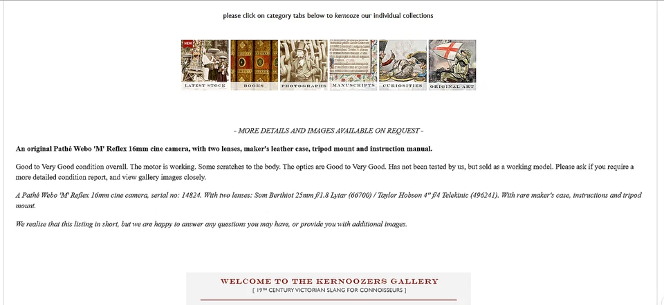 Original Pathé Webo M Reflex cine camera + leather case, 2 lenses and manual - Image 3 of 4