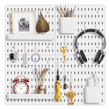 Wall Mounted Pegboard Storage Tools Peg Board Set Organiser Shelves Hole Plate