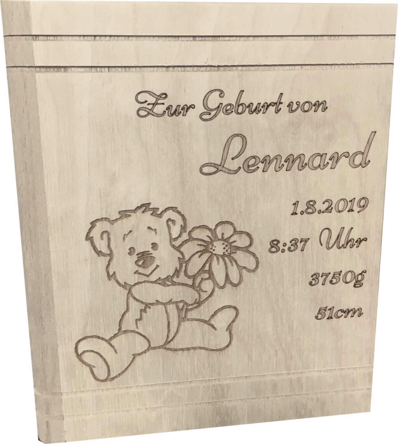 Sparbuch zur Geburt inkl. Geburtsdatengravur - Geschenk zur Geburt oder Taufe