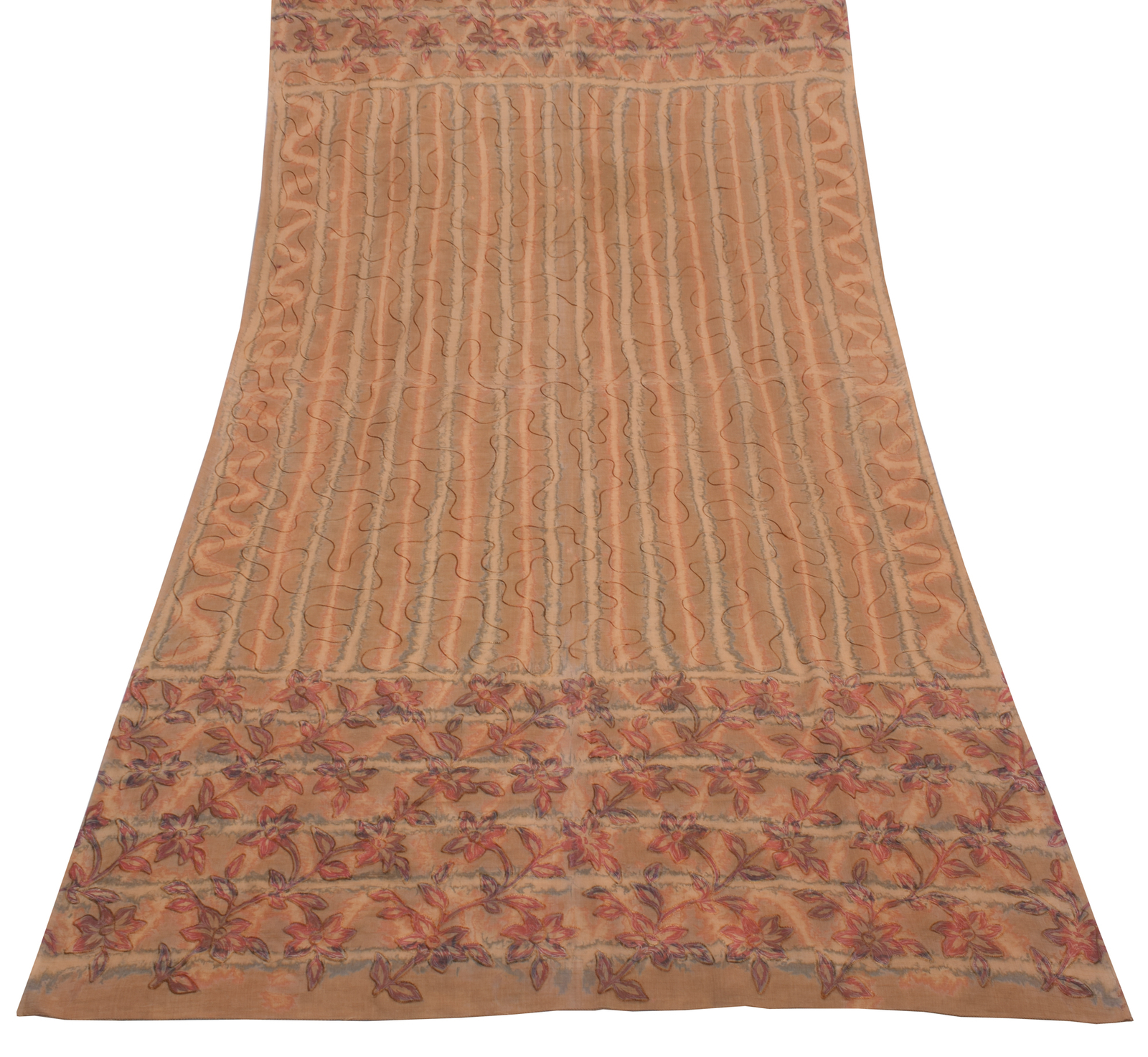 Sushila Vintage Brown Indian Dupatta 100% Pure Cotton Printed Long Stole Scarves