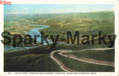 Circle Point Lewiston Hill Highway Lewiston Idaho Wash Vintage Postkarte C10