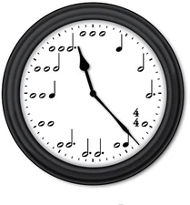 Music Notes WALL CLOCK - Piano Lessons Teacher Band Orchestra Classroom - GIFT