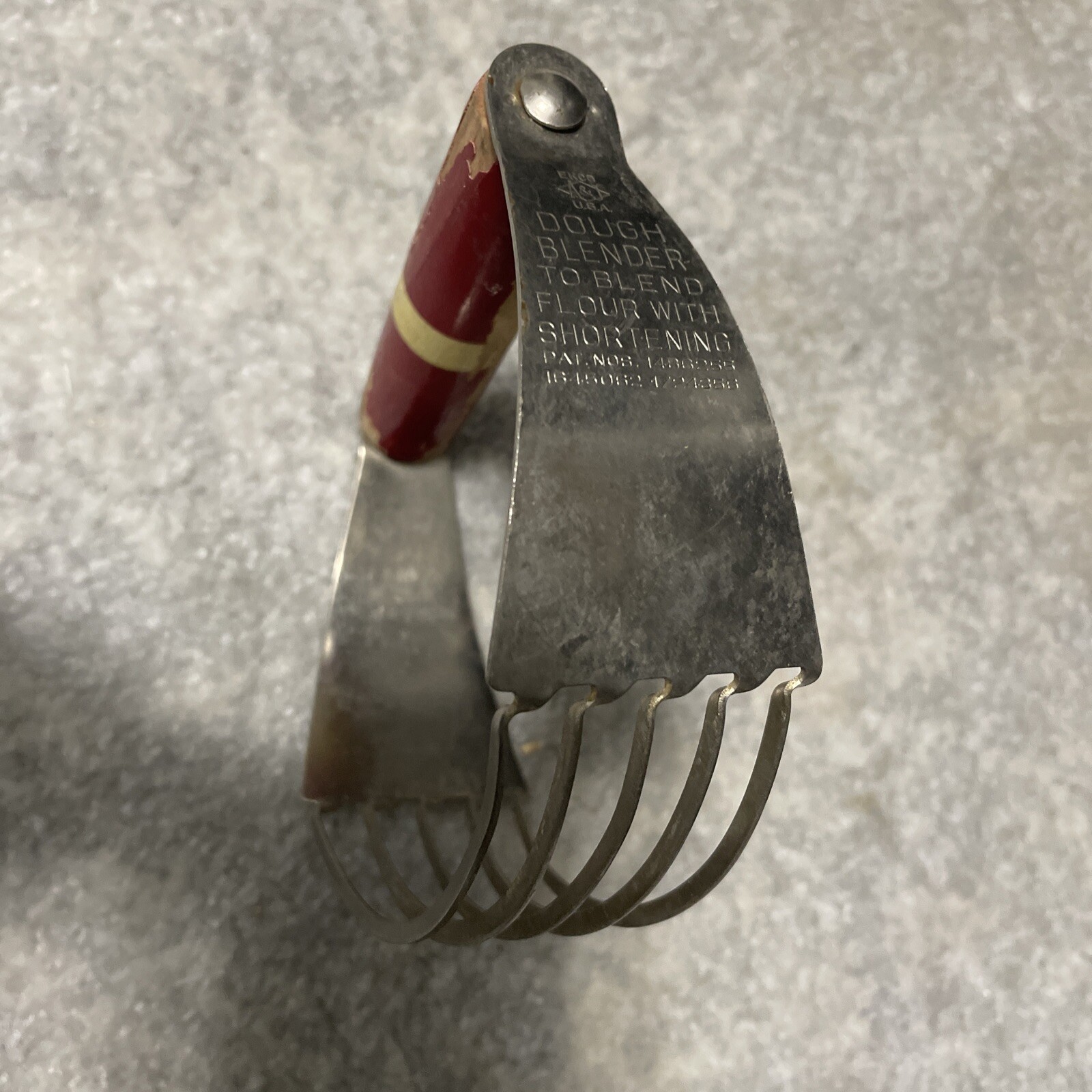 Vintage EKCO Dough Blender Red & White Handle Pastry Cutter Flour Shortening
