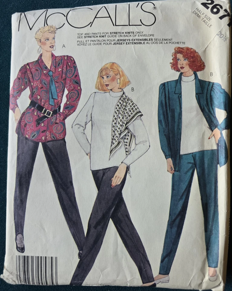 1980s Saddle Shoulder Puff Sleeve Batwing Blouse McCalls 2671 Sewing Pattern - Image 2 of 3