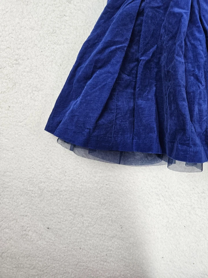 Vestido Gymboree Niñas 5 Azul Mezcla Algodón Sin Mangas Terciopelo Ajuste Acampanado Fiesta Foto 4 de 4
