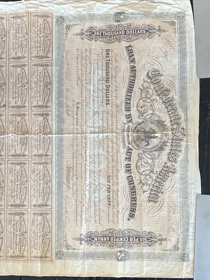 Civil War Confederate Bonds Third Series Thirty Dollars per Bond Antique & Rare - Image 2 of 4