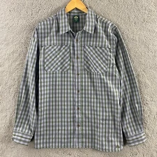 Eastern Mountain Sports Performance Button Up Camp Shirt Mens Medium Check EMS