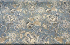 Swavelle Valdosta Blue Porcelain Linen Rayon Fabric By The Yard