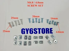 4.8mm BODY SCREW SET WITH U CLIPS FOR SCOOTER ATV KART UTV *30 PIECE*