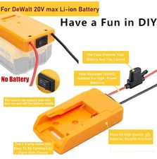 For Dewalt 20V Max Lithium Battery DIY Power Wheels Adapter Output Converter