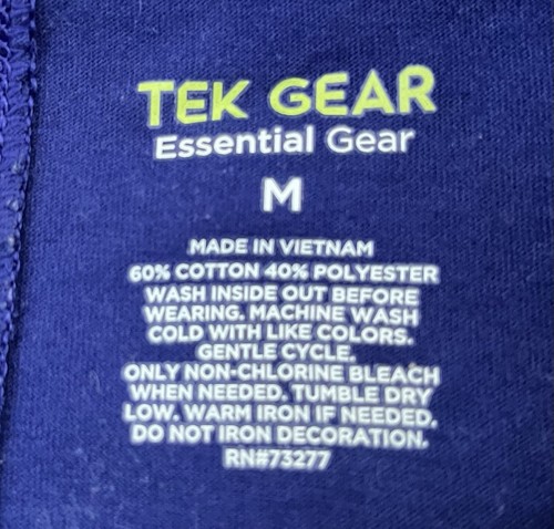 Camiseta de manga corta Tek Gear Essential azul medianoche y plateada - talla mediana - ¡NUEVA CON ETIQUETAS! - Imagen 2 de 2