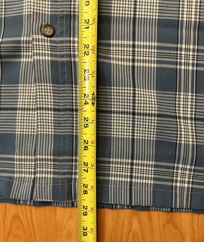 Vintage Cal Top Shirt Mens Large Blue Plaid Button Up Collared Pocket 90s Y2K - Picture 7 of 8