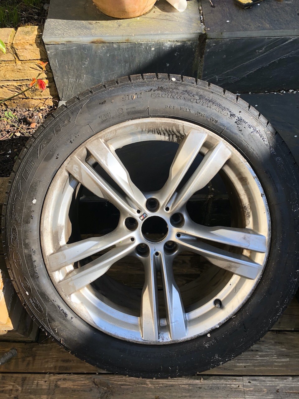 BMW 467M GENUINE MSPORT WHEEL SET FROM X5 WITH GOODYEAR EAGLE F1