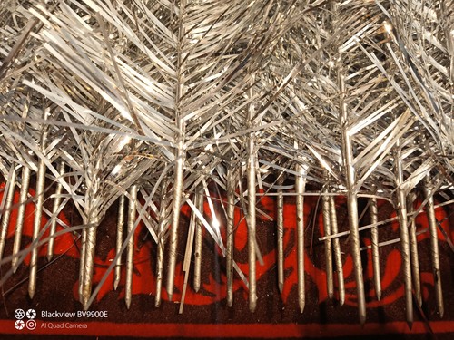 Vintage USSR CHRISTMAS TREE. aluminum color 4Ft very rare box! new!! - Picture 11 of 16